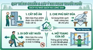 Các lưu ý che phủ đồ đạc và sơ tán an toàn khi phun thuốc diệt muỗi