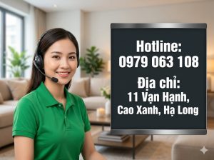 Liên hệ đặt lịch dọn nhà theo giờ Hạ Long qua hotline 0979 063 108 hoặc tại địa chỉ 11 Vạn Hạnh, Cao Xanh, Hạ Long.